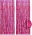 2 Pack 3.2ft x 6.6ft Pink Glittery Tinsel Foil Fringe Curtains
