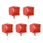 5 Pcs Cube Foil Balloons 24 Inches Square Shaped-Black