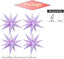 26Inch Iridescent Purple Exploding Star Balloons, Crystal Holographic Lilac 4 Sets