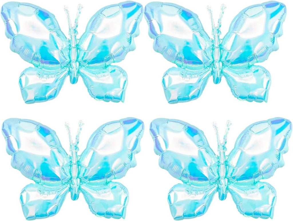 4pcs Iridescents Purple Buttefly Foil Balloons, 26"