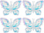 4pcs Iridescents Clear Buttefly Foil Balloons, 26"