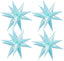 26Inch Iridescent Blue Exploding Star Balloons, Crystal Holographic 4 Sets