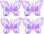 4pcs Iridescents Purple Buttefly Foil Balloons, 26