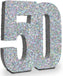 Silver Glittery Number Decoration, 1pc, Birthday/Anniversary, Unisex, Senior, Table Topper, 20*20*3cm