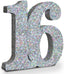 Silver Glittery Number Decoration, 1pc, Birthday/Anniversary, Unisex, Senior, Table Topper, 20*20*3cm
