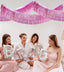 2 Pack Glitter Pink Foil Fringe Garland-4 Layers Thick