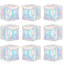 9Pcs Iridescent Clear 4D Cube Balloons 10 Inch