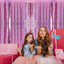 2 Pack 3.2ft x 6.6ft Pink Glittery Tinsel Foil Fringe Curtains