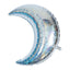 Giant Holographic Silver Moon Crescent Foil Balloon, Helium Supported, 35