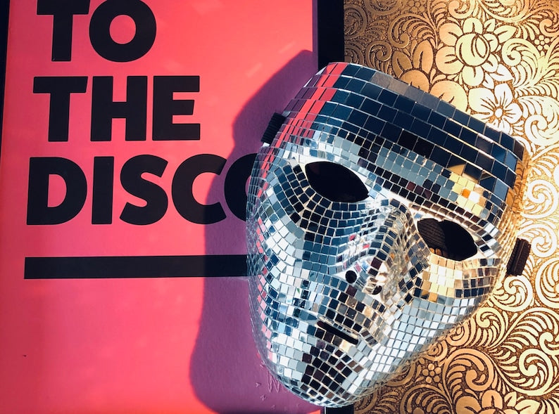 Masquerade Festival Disco Ball Whole Face Mask-Silver