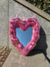 Hot Pink Disco Mirror Heart Shape