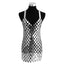 Chunky Sequin Party Dress, Exaggerated Round Clothes, Women's Sexy Geometric Openwork Sequin Body Chain