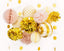 Premium Paper Decoration Set - Pom Pom, Honeycomb and Accordion Lantern (Champagne Glam with Metallic Gold) Birthday Party Baby Shower Bride to Be Engagement Wedding Events