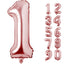 Large Number 0 Balloons, Giant Foil Helium Fillable Baloon 40 Inch Age Birthday Anniversary Party Decoration with Rose Gold (0-9)