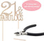 21 and Fabulous Cake Topper - Premium Rose Gold Metal Sparkly Rhinestone Decoration