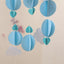 Pastel Cloud Hot Air Balloon Garland, Photo Prop Perfect for Themed Birthdays, Baby Showers, Weddings Decor 110 Inch/2.8M Each, Pack of 2, Each String 36 Pieces of Paper (Blue)