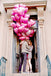 Pink Heart Shape Foil Balloons with Ribbons