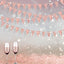 30 Ft Rose Gold Double Sided Glitter Metallic Paper Triangle Flag Pennant Bunting Banner