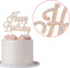 Happy Birthday Cake Topper - Premium Rose Gold Metal Sparkly Rhinestone Decoration