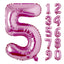 Large Number 0 Balloons, Giant Foil Helium Fillable Baloon 40 Inch Age Birthday Anniversary Party Decoration with Rose Gold (0-9)