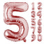 Large Number 0 Balloons, Giant Foil Helium Fillable Baloon 40 Inch Age Birthday Anniversary Party Decoration with Rose Gold (0-9)