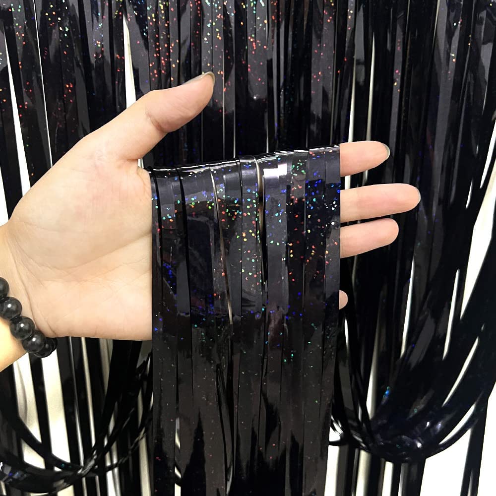 3 Pack Fringe Curtains Party Decorations,Tinsel Backdrop Curtains for Parties,Photo Booth Wedding Graduations Birthday Christmas Event Party Supplies (Pink)