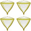 4D Foil Balloons Cube Diamond Shaped Helium Balloons for Wedding Bridal Baby Shower Birthday Grad Party Decor Pack of 4