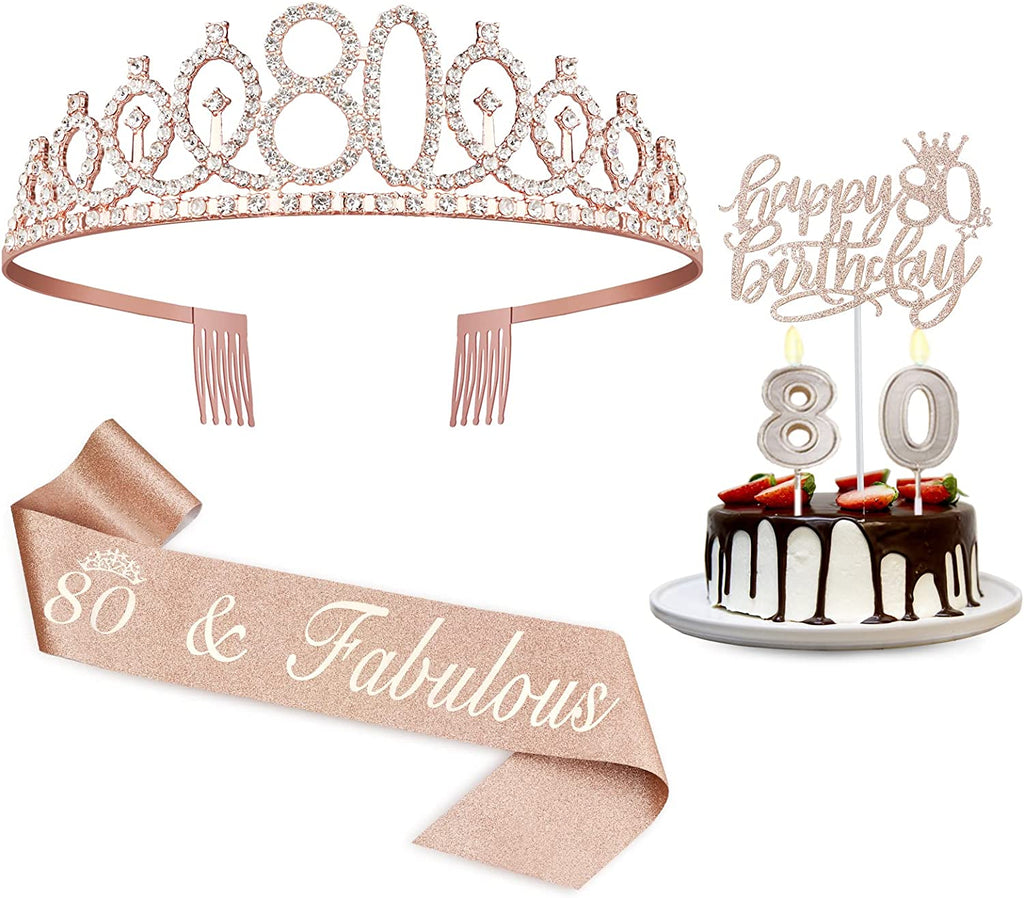 Birthday Decorations for Girls, Birthday Sash,Crown/Tiara,Candles,Cake Toppers.13th Birthday Gifts for Girls,Rose Gold 13 Birthday Decorations for Girls,13 Year Old Official Teenager Happy Birthday Decorations