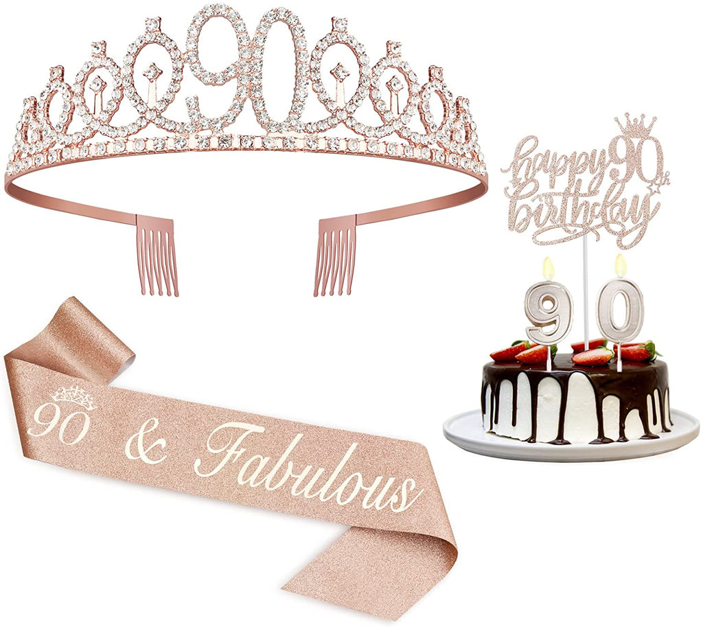 Birthday Decorations for Girls, Birthday Sash,Crown/Tiara,Candles,Cake Toppers.13th Birthday Gifts for Girls,Rose Gold 13 Birthday Decorations for Girls,13 Year Old Official Teenager Happy Birthday Decorations