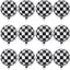 Balloon Aluminum Foil Balloon Black and White Checkered Balloon Racing Theme Party Decorations, 18 Inches (12)