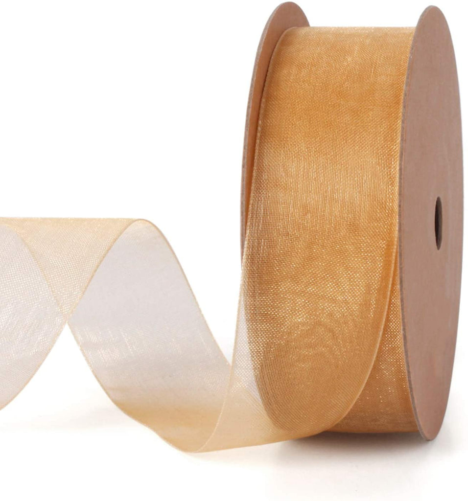 1 Inch Sheer Organza Ribbon - 25 Yards for Gift Wrapping, Bouquet Wrapping, Decoration, Craft - Rose