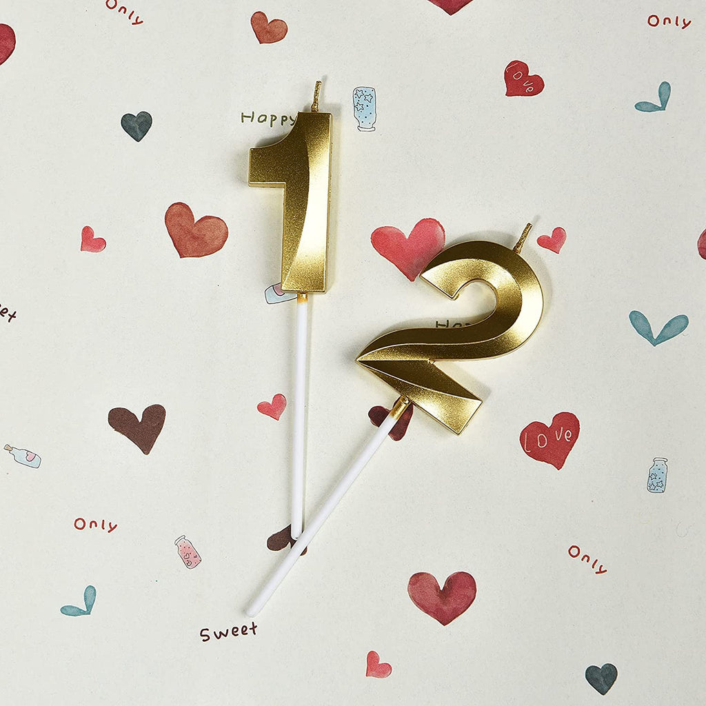 21st Birthday Candles, Gold Number 21 Cake Topper