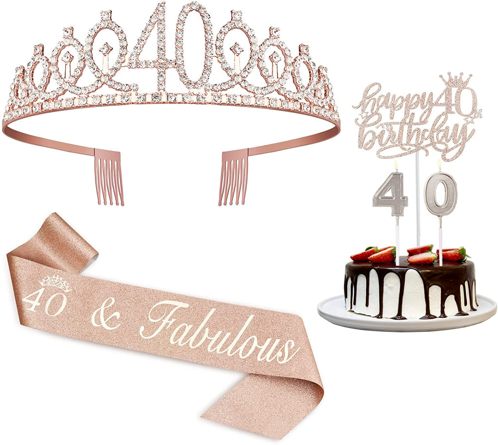 Birthday Decorations for Girls, Birthday Sash,Crown/Tiara,Candles,Cake Toppers.13th Birthday Gifts for Girls,Rose Gold 13 Birthday Decorations for Girls,13 Year Old Official Teenager Happy Birthday Decorations