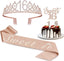 Birthday Decorations for Girls, Birthday Sash,Crown/Tiara,Candles,Cake Toppers.13th Birthday Gifts for Girls,Rose Gold 13 Birthday Decorations for Girls,13 Year Old Official Teenager Happy Birthday Decorations