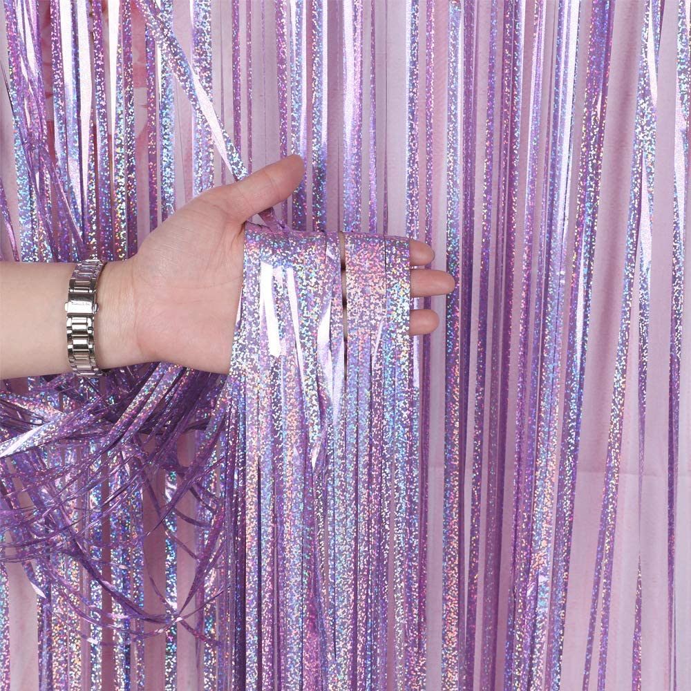 3 Pack Fringe Curtains Party Decorations,Tinsel Backdrop Curtains for Parties,Photo Booth Wedding Graduations Birthday Christmas Event Party Supplies (Pink)