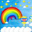 6 Pieces Rainbow Shape Foil Balloons, 38"