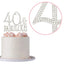 40 and Fabulous Cake Topper - Premium Silver Metal Sparkly Rhinestone Decoration