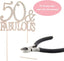 50 and Fabulous Cake Topper - Premium Rose Gold Metal Sparkly Rhinestone Decoration