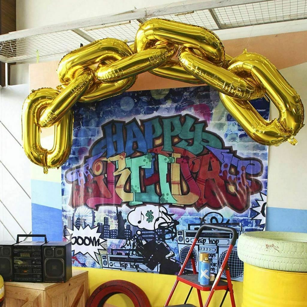 32" Jumbo Gold Chain Link Foil Balloon Garland